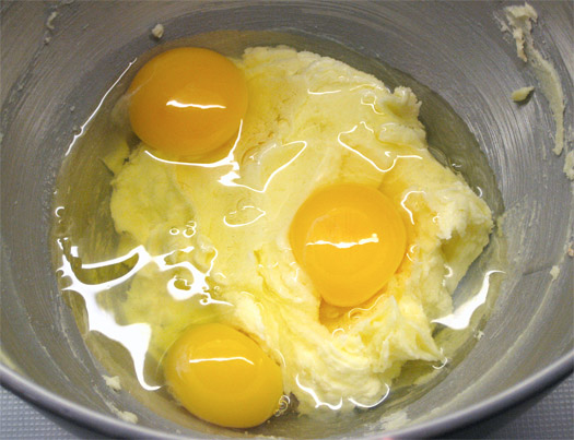 adding the eggs