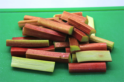 the chopped rhubarb