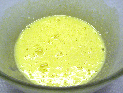 mixing the egg yolks and sugar