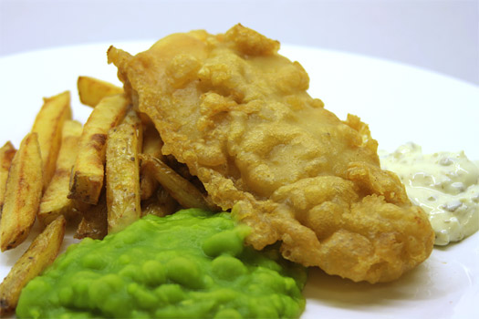 the finished battered fish