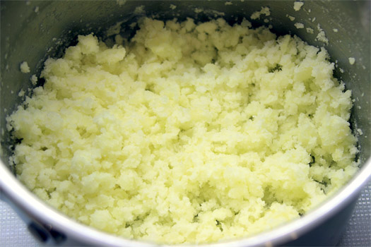 the cooling mashed potato