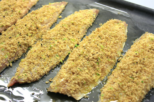 the crusted mackerel fillets
