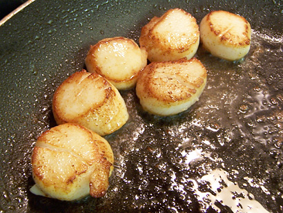 turned over scallops