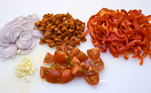 the raw filling ingredients