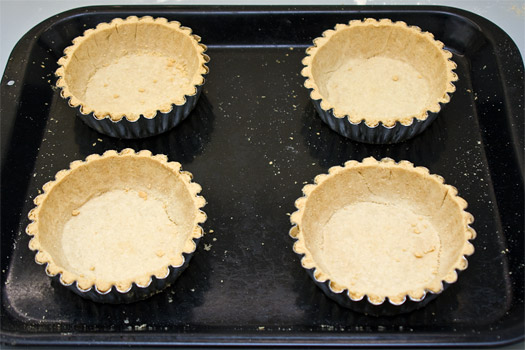 the blind-baked pastry cases
