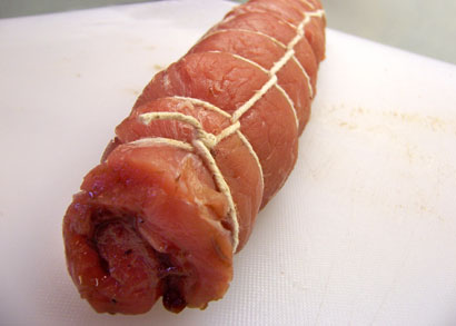 the rolled and tied tenderloin