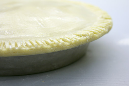 sealing the lid on the pie