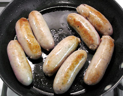 browning the sausages