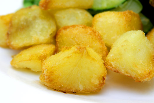 the finished pan-fried potatoes