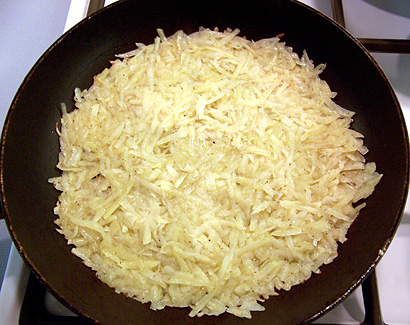 frying one side of the rosti