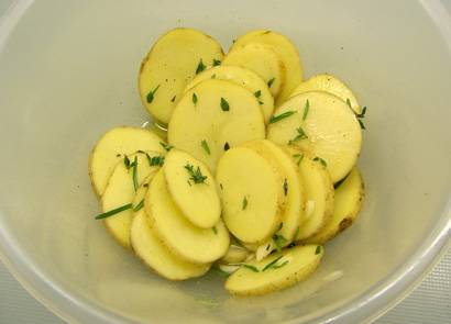 perparing the potatoes