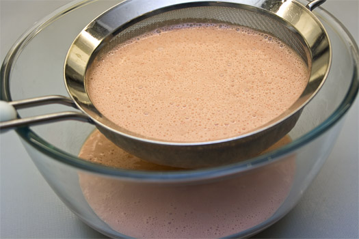 sieving the blended mixture