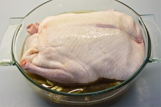 the duck, ready to go in the oven