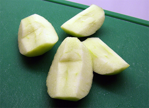 peeled and cored apple