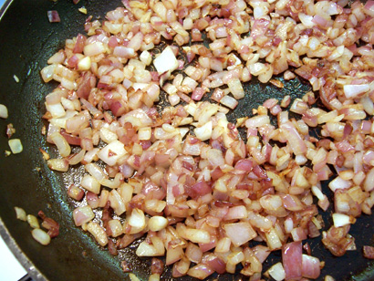 frying the onion