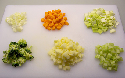 preparing the vegetables