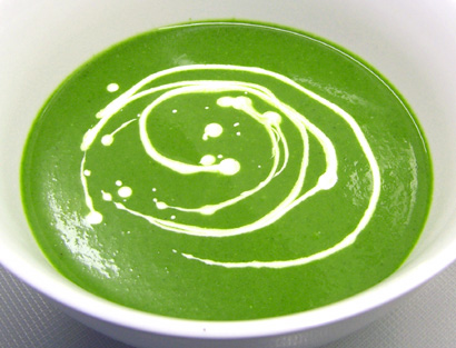the finished watercress soup